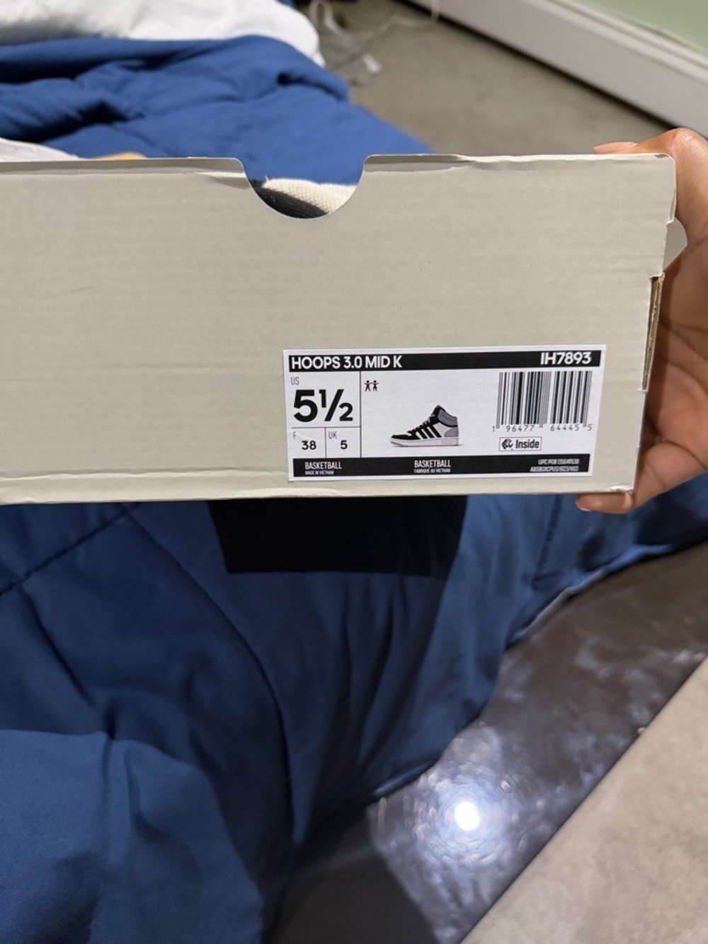 adidas Hoops 3.0 Mid K Box — Black & White